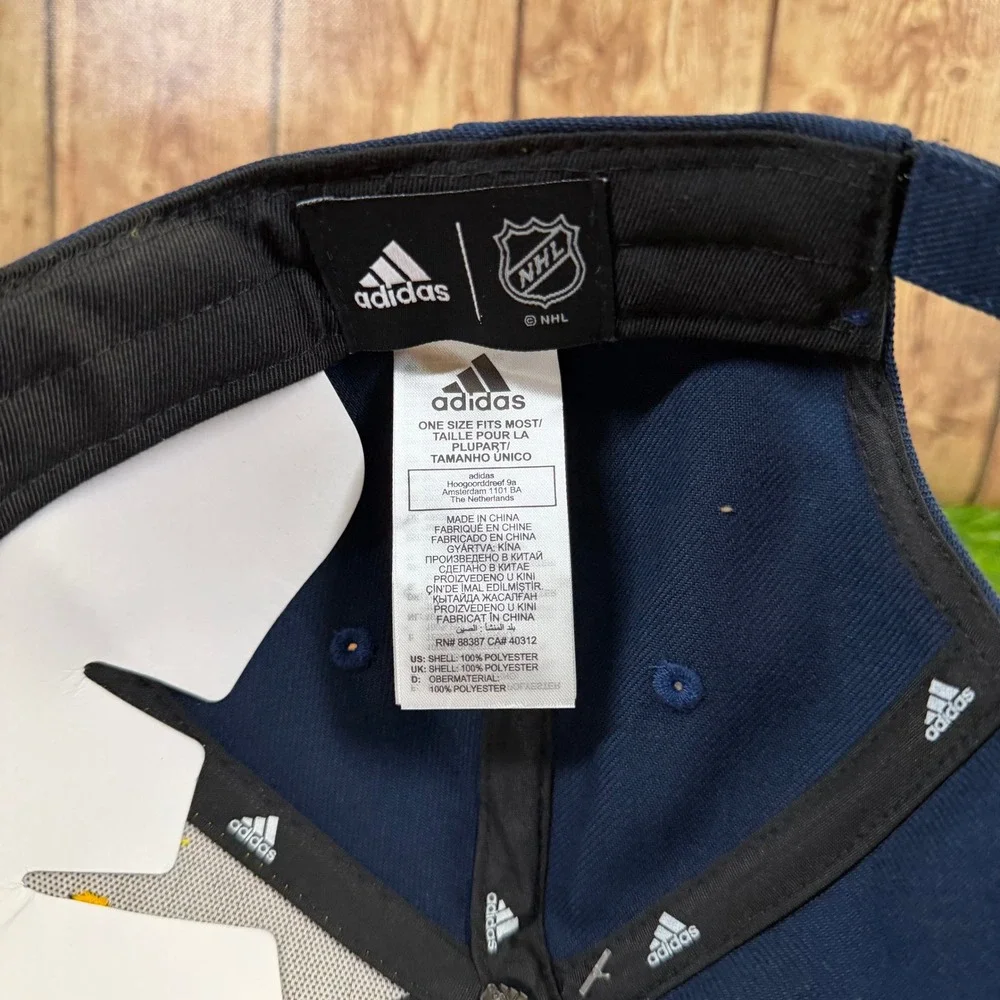 Adidas St. Louis Blues Hat Mens One Size Yellow Navy Blue Structured Adjustable